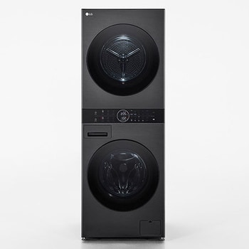 Vista frontale di LG WashTower Colonna Lavasciuga 12/10kg Nera WT1210BBF