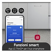 LG Lavastoviglie a scomparsa totale | QuadWash Serie 2, Classe D 46dB | 14 coperti, EasyRack+, Wi-Fi, Dual Zone | Acciaio, DB242TX
