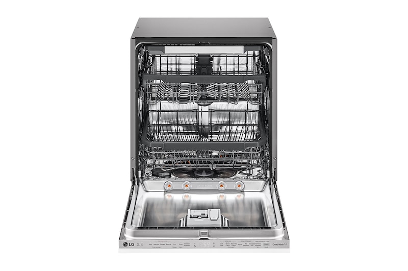 LG Lavastoviglie a scomparsa totale | QuadWash Serie 3, Classe E 44dB | 14 coperti, Vapore, EasyRack+, Wi-Fi | Acciaio, DB325TXS