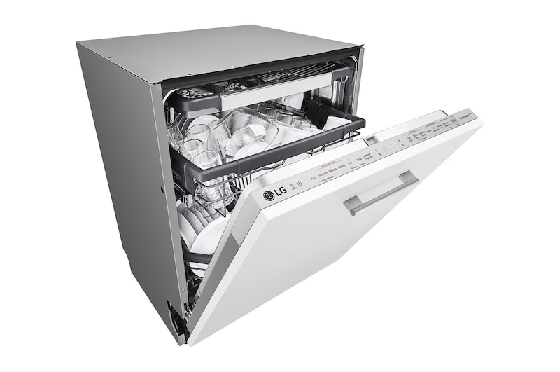 LG Lavastoviglie a scomparsa totale | QuadWash Serie 3, Classe E 44dB | 14 coperti, Vapore, EasyRack+, Wi-Fi | Acciaio, DB325TXS