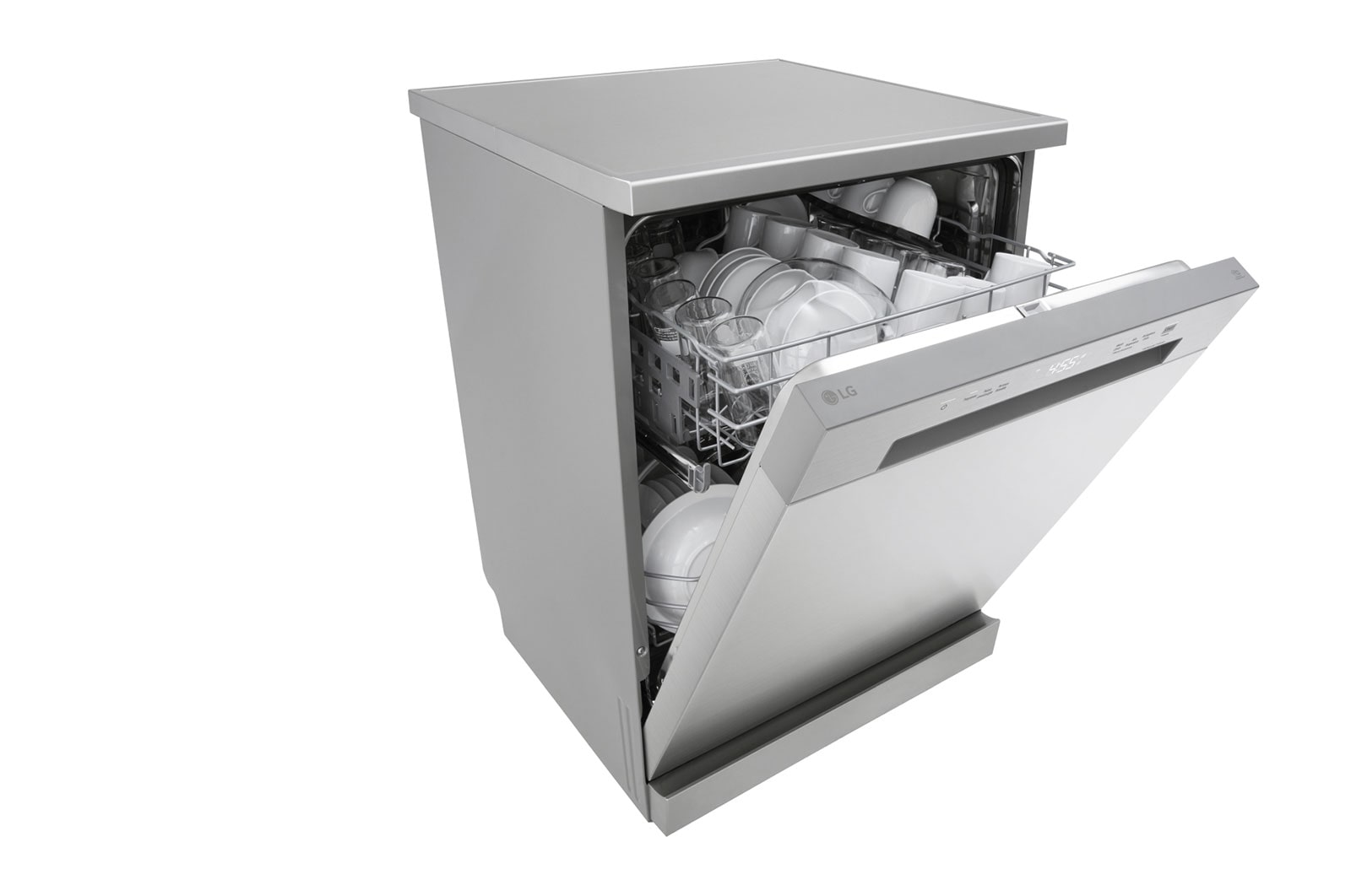 LG Lavastoviglie libera installazione | QuadWash Serie 1, Classe D 46dB | 14 coperti, EasyRack+, Comandi touch esterni | Grigia, DF141FV