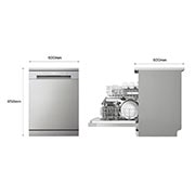 LG Lavastoviglie libera installazione | QuadWash Serie 1, Classe D 46dB | 14 coperti, EasyRack+, Comandi touch esterni | Grigia, DF141FV