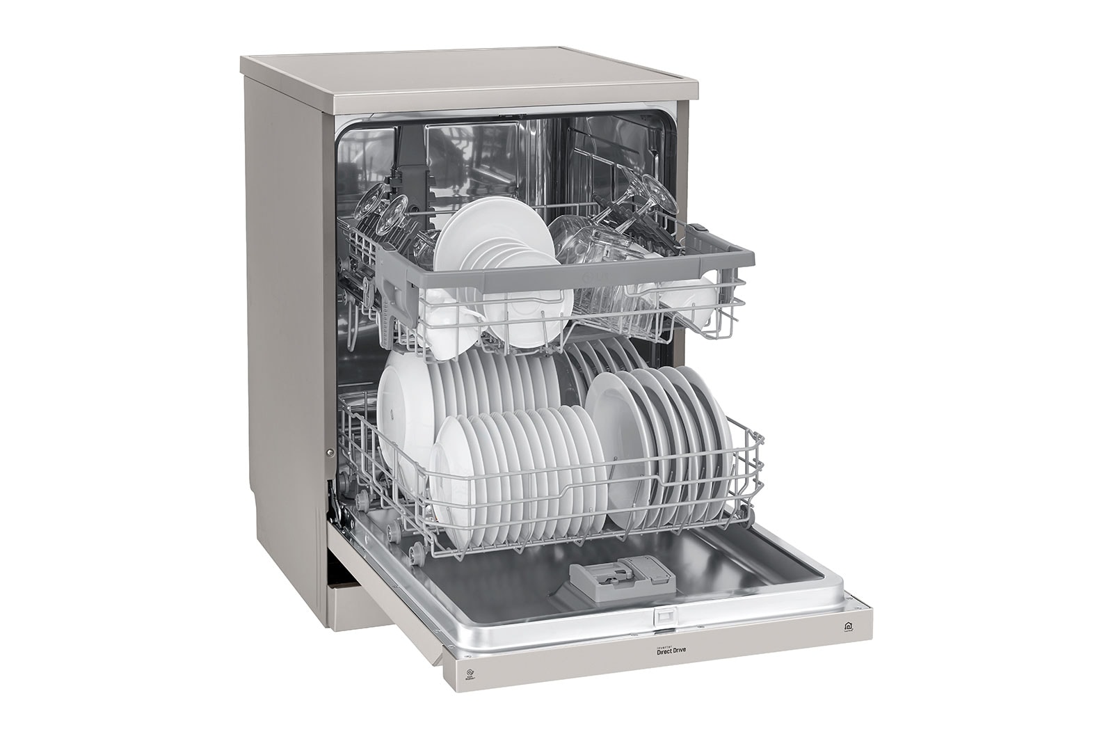 LG Lavastoviglie libera installazione | QuadWash Serie 2, Classe E 46dB | 14 coperti, EasyRack+, Dual Zone, NFC | Grigia , DF222FP