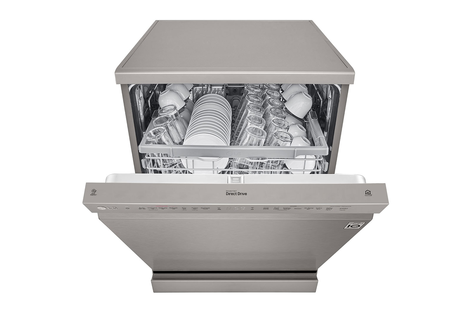 LG Lavastoviglie libera installazione | QuadWash Serie 2, Classe E 46dB | 14 coperti, EasyRack+, Dual Zone, NFC | Grigia , DF222FP