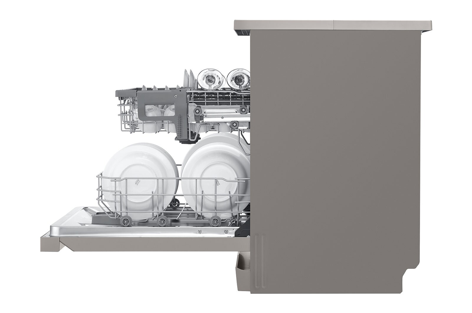 LG Lavastoviglie libera installazione | QuadWash Serie 2, Classe E 46dB | 14 coperti, EasyRack+, Dual Zone, NFC | Grigia , DF222FP