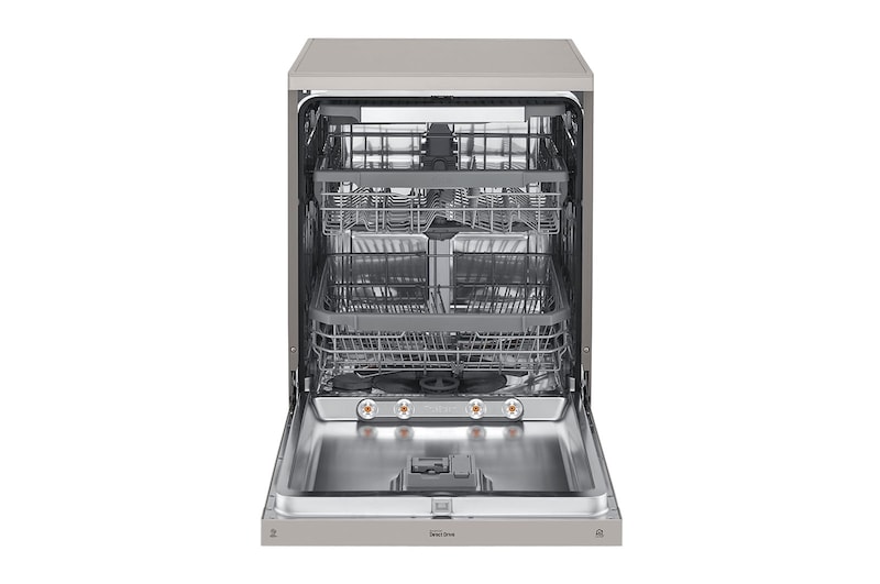 LG Lavastoviglie libera installazione | QuadWash Serie 3, Classe E 42dB | 14 coperti, Vapore, EasyRack+, Wi-Fi | Grigia, DF325FPS