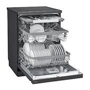 LG Lavastoviglie libera installazione | QuadWash Serie 3, Classe B 43dB | 14 coperti, Vapore, Auto-apertura, Wi-Fi | Nera, DF365FMS