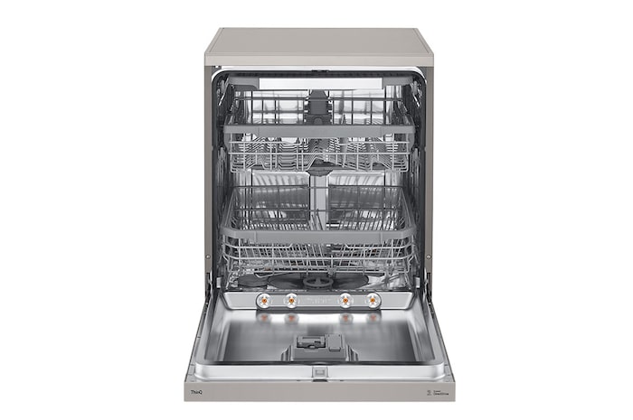 LG Lavastoviglie libera installazione | QuadWash Serie 3, Classe B 43dB | 14 coperti, Vapore, Auto-apertura, Wi-Fi | Grigia, DF365FPS