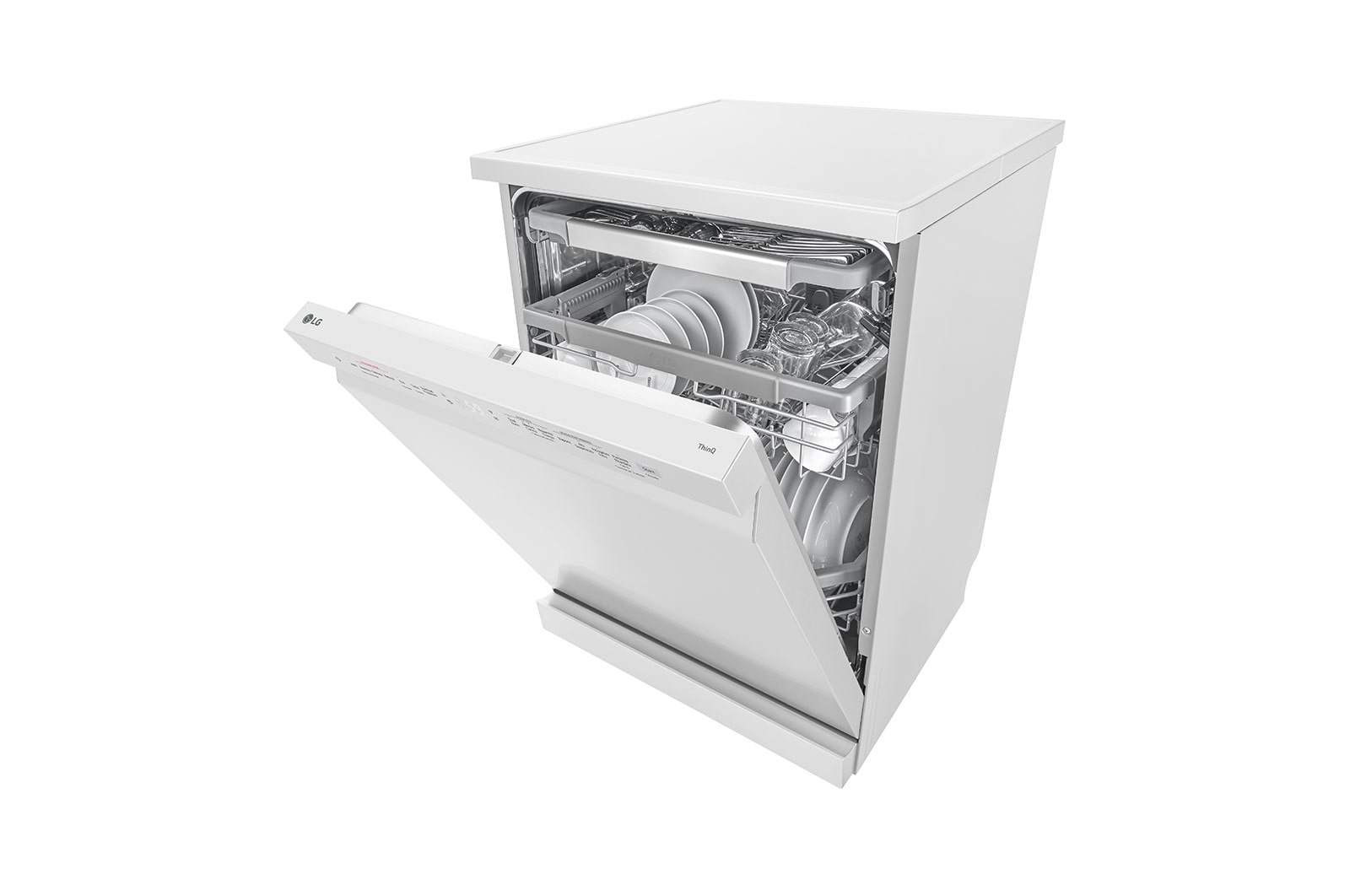 LG Lavastoviglie libera installazione | QuadWash Serie 3, Classe B 43dB | 14 coperti, Vapore, Auto-apertura, Wi-Fi | Bianca, DF365FWS