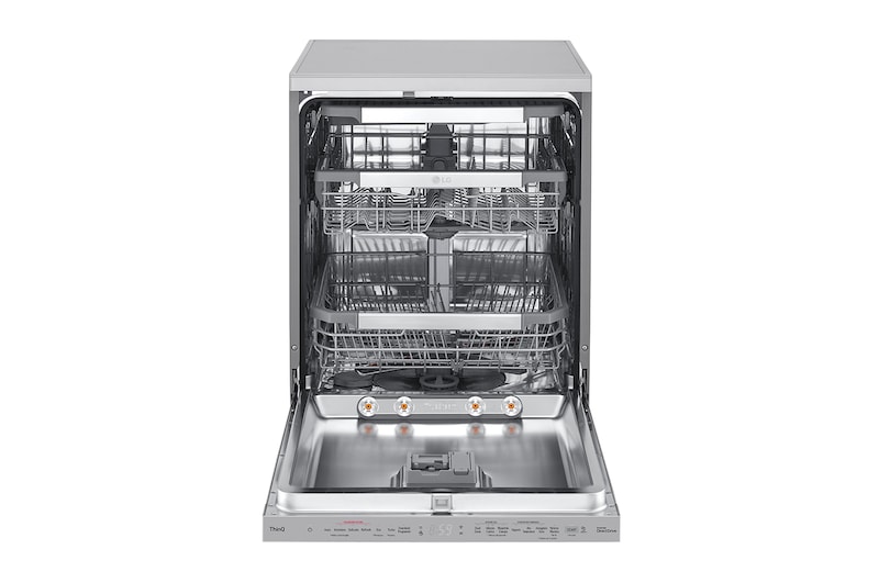 LG Lavastoviglie libera installazione | QuadWash Serie 4, Classe C 41dB | 14 coperti, Vapore, Auto-apertura, Wi-Fi | Acciaio, DF455HSS