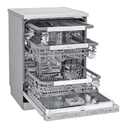 LG Lavastoviglie libera installazione | QuadWash Serie 4, Classe C 41dB | 14 coperti, Vapore, Auto-apertura, Wi-Fi | Acciaio, DF455HSS