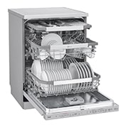 LG Lavastoviglie libera installazione | QuadWash Serie 4, Classe C 41dB | 14 coperti, Vapore, Auto-apertura, Wi-Fi | Acciaio, DF455HSS