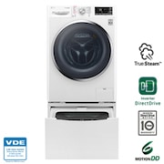 Vista frontale di LG Lavasciuga Smart TWINWash™ 10.5/7 kg Tecnologia True Steam™ Eco Hybrid Wi-Fi F4J8JH2WD