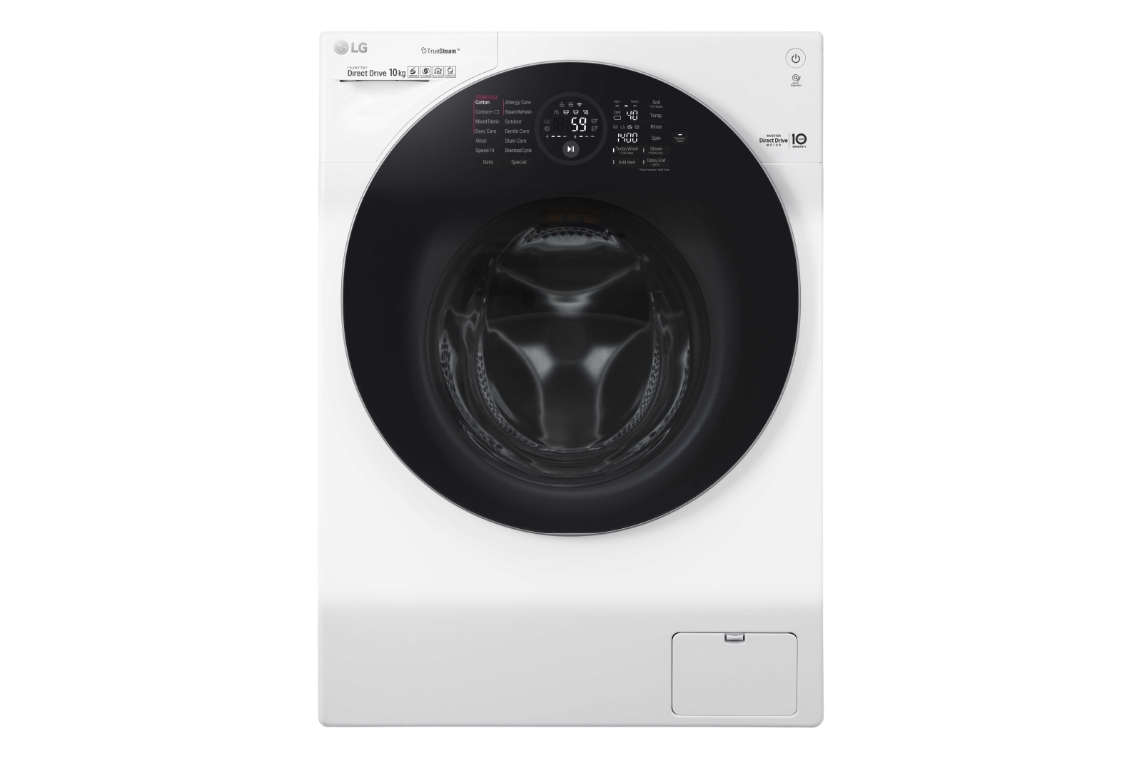 Vista frontale di LG Lavatrice Smart TWINWash™ 10 kg  Tecnologia True Steam™ TurboWash™ Wi-Fi FH4G1EJS2