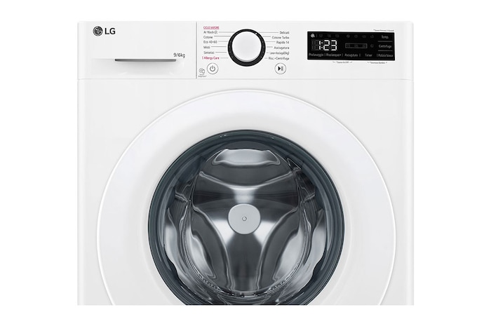 LG Lavasciuga 9/6kg AI DD | Serie R3 Classe D / A-10% | 1400 giri, Lavaggio a vapore, Allergy Care, Eco Hybrid, Smart diagnosis | Bianca, D4R3009NSWW