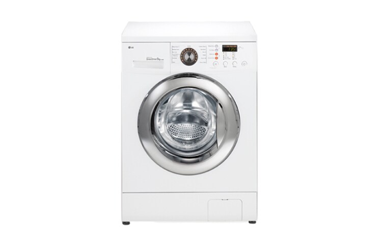 Vista frontale di 6kg Direct Drive di LG, 1000 giri: la prima lavatrice slim che lava come le tue mani e con motore Inverter Direct Drive garantito 10 anni F1089ND