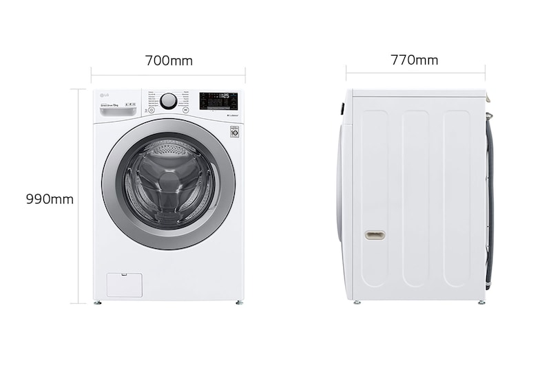 LG Lavatrice capacità XL 15kg AI DD™ | Serie P1 Classe E | 1100 giri, TurboWash, Wi-Fi | White, F1P1CN4WC