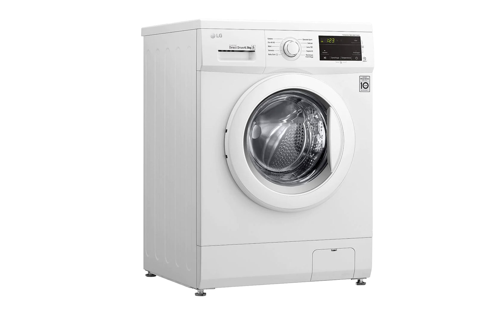 LG Lavatrice slim 6,5kg 6 Motion | Serie J3 Classe E | 1200 giri, Inverter Direct Drive, Smart Diagnosis | White, F2J3WN3WE