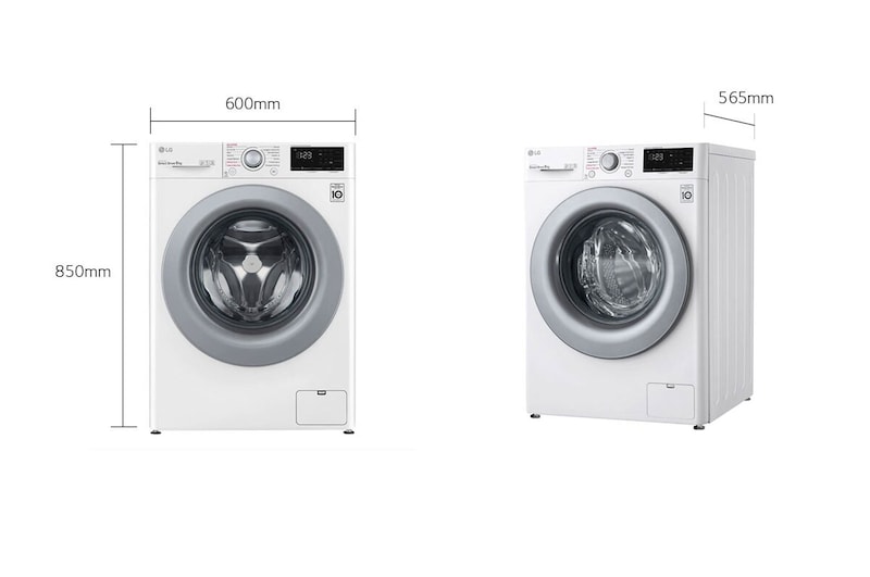 LG Lavatrice slim 6,5kg 6 Motion | Serie J3 Classe E | 1200 giri, Inverter Direct Drive, Smart Diagnosis | White, F2J3WN3WE