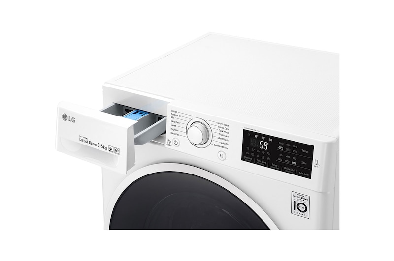 LG Lavatrice Slim 6.5 kg  Oblò Ring White , F2J6WN0W