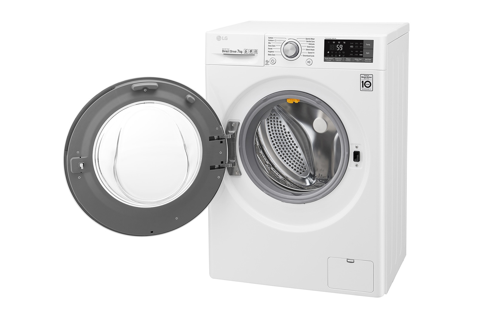 LG Lavatrice Smart Slim TurboWash™ 7 kg  Oblò Ring Cromato, F2J7HN1W