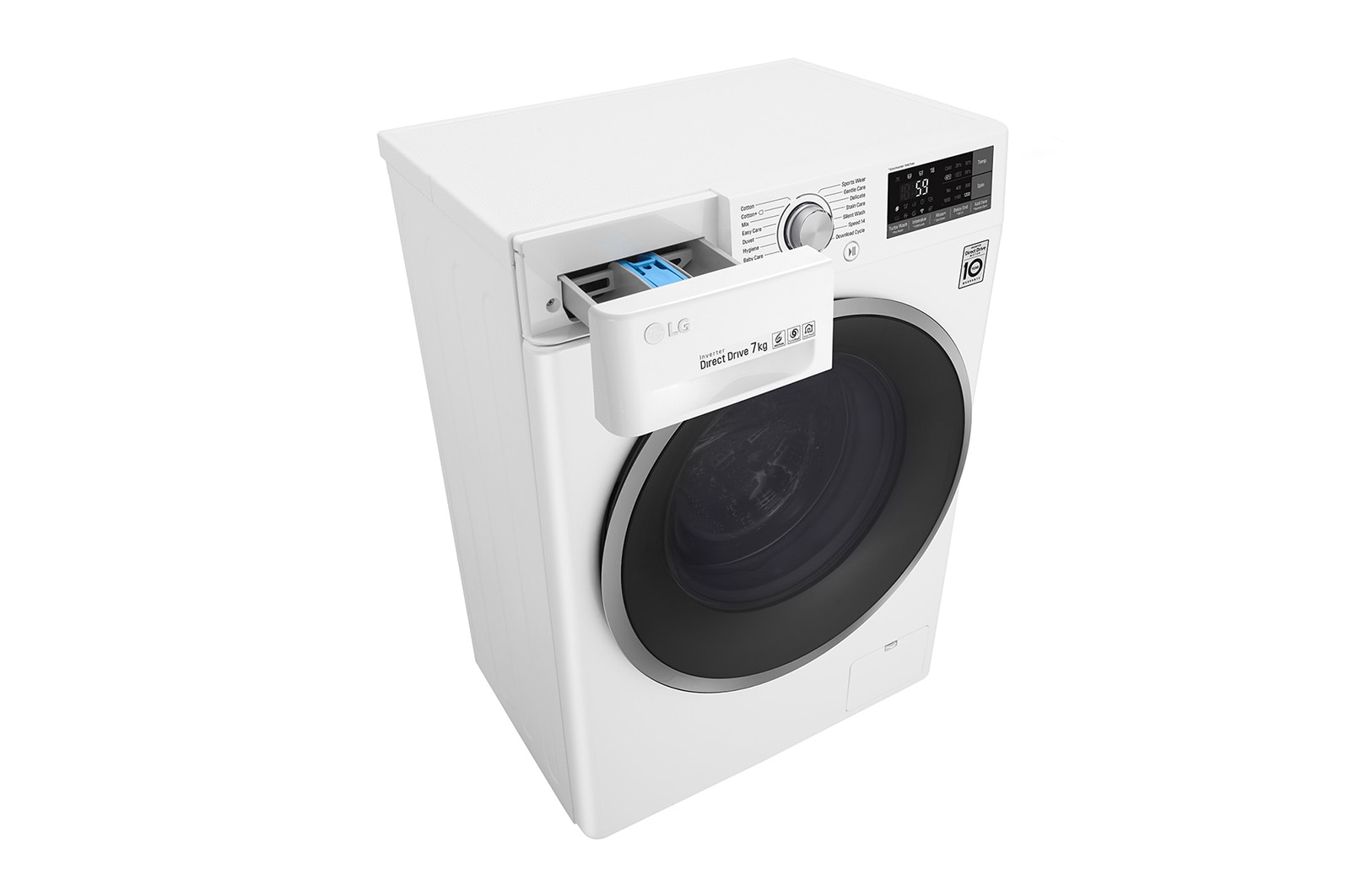 LG Lavatrice Smart Slim TurboWash™ 7 kg  Oblò Ring Cromato, F2J7HN1W