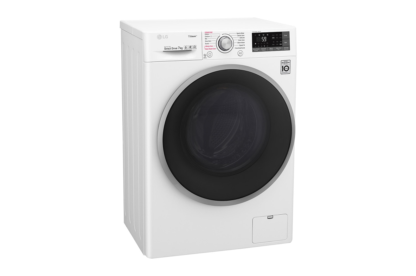 LG Lavatrice Smart Slim TurboWash™ 7 kg  Lavaggio a vapore Oblò Ring Sliver, F2J7HY1W
