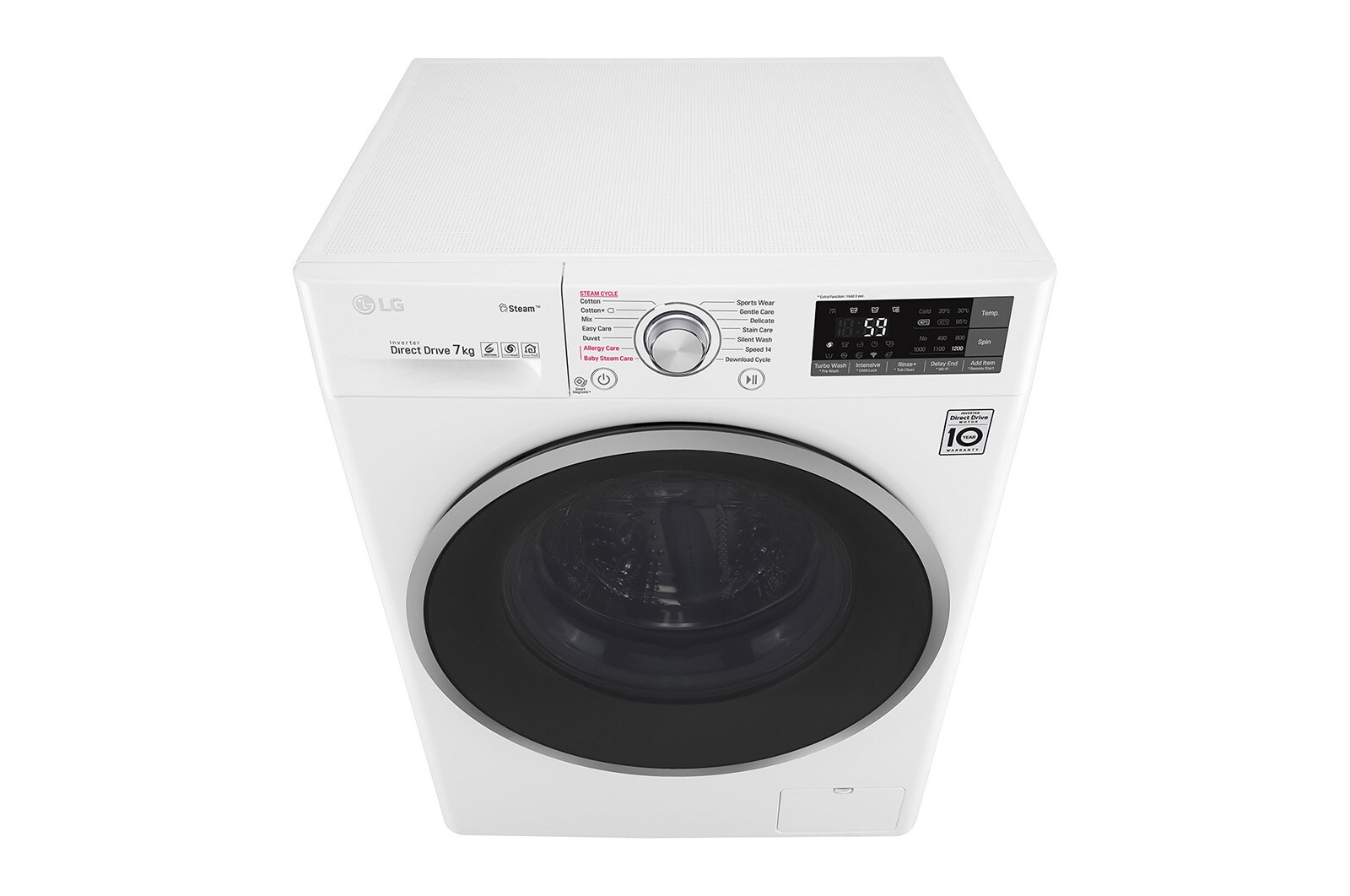 LG Lavatrice Smart Slim TurboWash™ 7 kg  Lavaggio a vapore Oblò Ring Sliver, F2J7HY1W