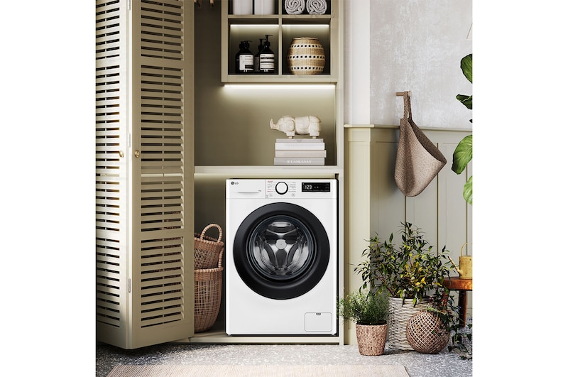LG Lavatrice slim 8kg AI DD™ | Serie R3 Classe A-10% | 1200 giri, Lavaggio a vapore, Lavaggio con AI, Direct Drive | White, F2R3S08NSWB