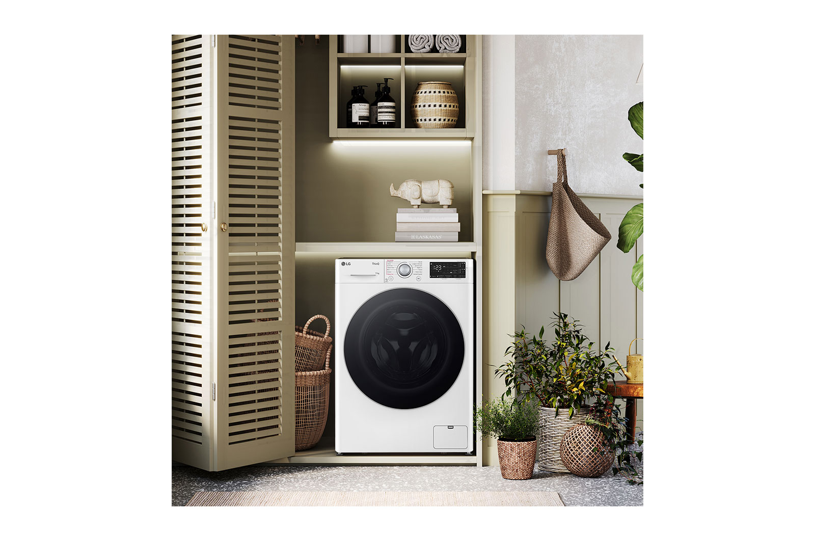 LG Lavatrice slim 9kg AI DD™ | Serie R3 Classe A-10% | 1200 giri, Lavaggio con AI, Smart Diagnosis, Motore Direct Drive | White, F2R3S09AIDD
