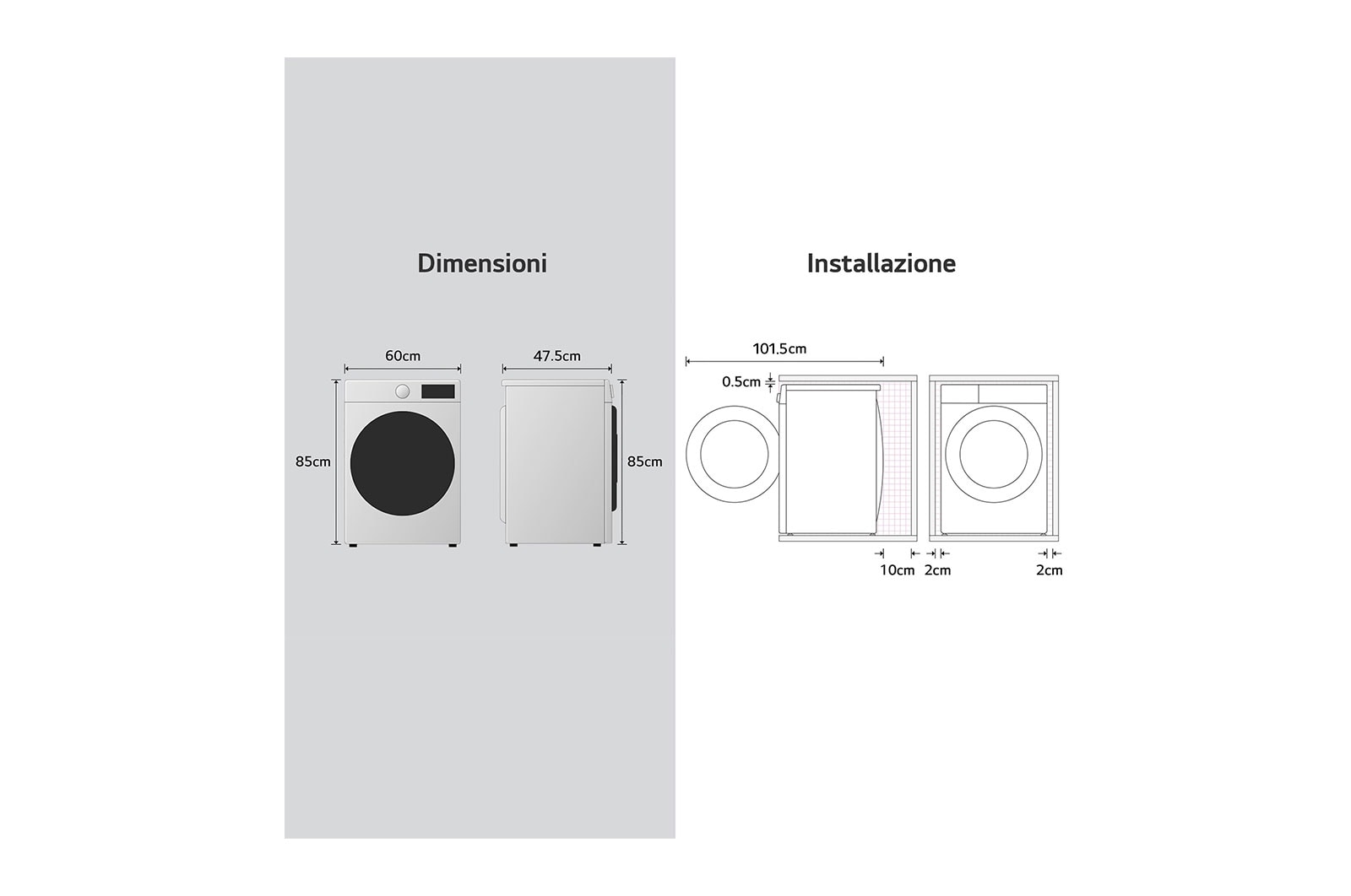 LG Lavatrice slim 9kg AI DD™ | Serie R3 Classe A-10% | 1200 giri, Lavaggio con AI, Smart Diagnosis, Motore Direct Drive | White, F2R3S09AIDD