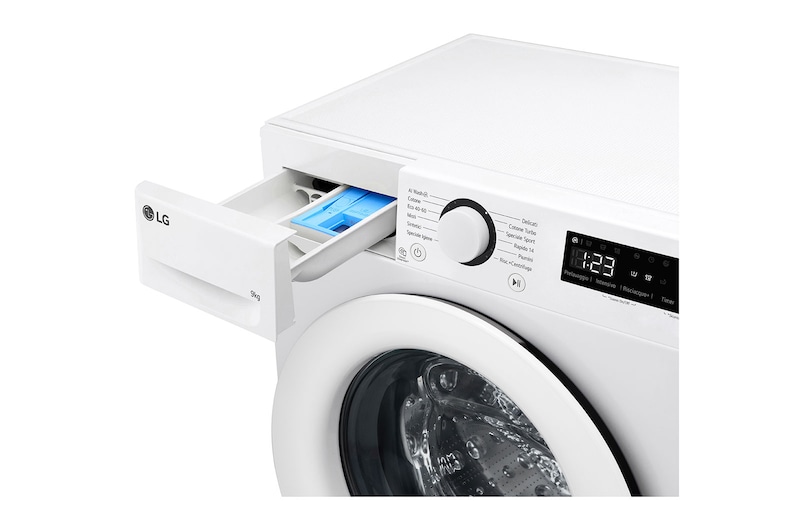 LG Lavatrice slim 9kg AI DD™ | Serie R3 Classe A-10% | 1200 giri, Lavaggio con AI, Smart Diagnosis, Motore Direct Drive | White, F2R3S09AIDD