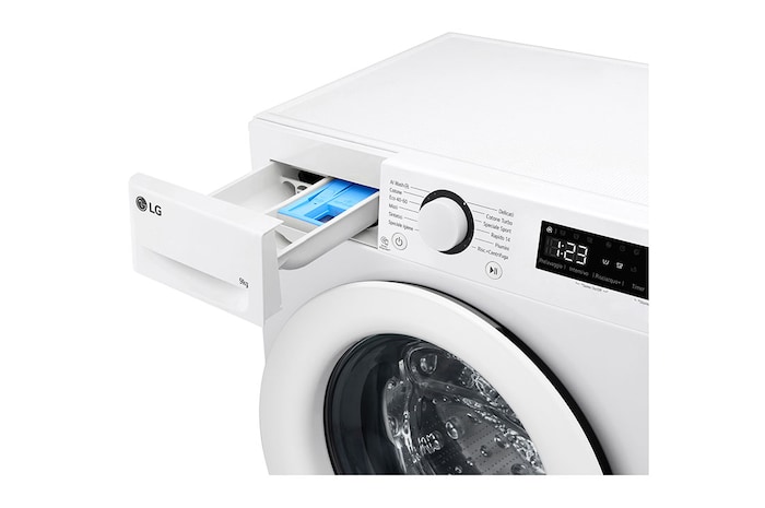 LG Lavatrice slim 9kg AI DD™ | Serie R3 Classe A-10% | 1200 giri, Lavaggio con AI, Smart Diagnosis, Motore Direct Drive | White, F2R3S09AIDD