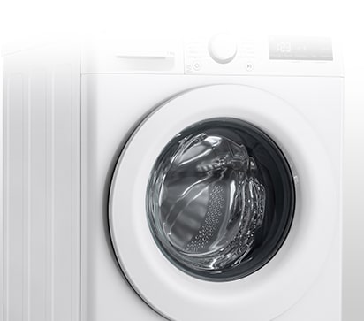 Dettaglio del pannello di controllo della lavatrice in cui si vede la manopola.