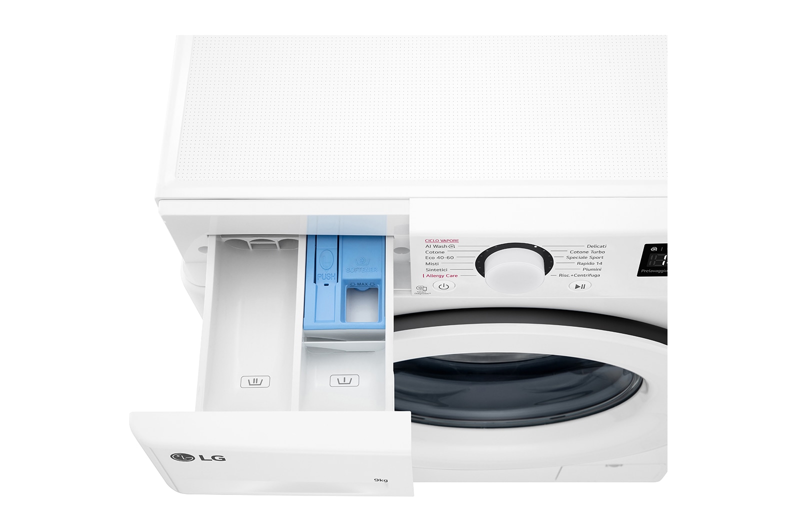 LG Lavatrice slim 9kg AI DD™ | Serie R3 Classe A-10% | 1200 giri, Lavaggio a vapore, Lavaggio con AI, Motore Direct Drive | White, F2R3S09NSWW