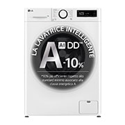 Vista frontale di Lavatrice slim 9kg AI DD™ | Serie R3 Classe A-10% | 1200 giri, Lavaggio a vapore, Lavaggio con AI, Motore Direct Drive | White F2R3S09NSWW