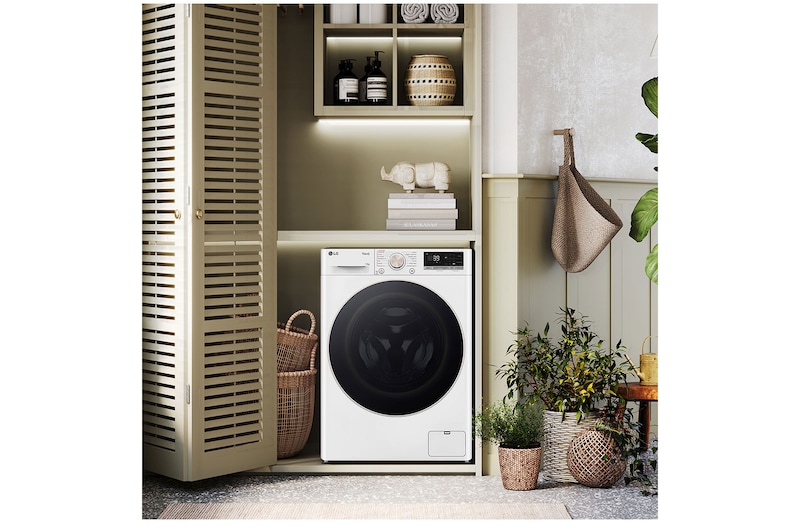 LG Lavatrice slim 9kg AI DD™ | Serie R7 Classe A-10% | 1200 giri, TurboWash 360, Vapore su 7 programmi, Wi-Fi | White, F2R7S09TSWC