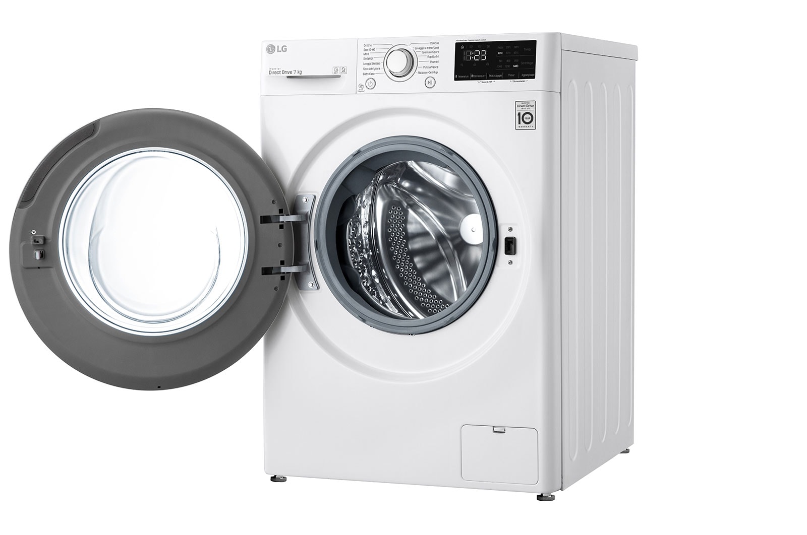LG Lavatrice slim 7kg AI DD™ | Serie V3 Classe D | 1200 giri, Inverter Direct Drive, Smart Diagnosis | White, F2WV3S7N3E