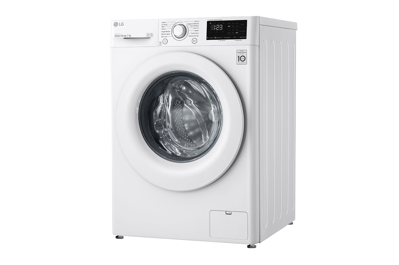 LG Lavatrice slim 7kg AI DD™ | Serie V3 Classe D | 1200 giri, Inverter Direct Drive, Smart Diagnosis | White, F2WV3S7N3E
