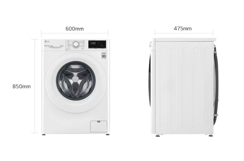 LG Lavatrice slim 7kg AI DD™ | Serie V3 Classe D | 1200 giri, Inverter Direct Drive, Smart Diagnosis | White, F2WV3S7N3E