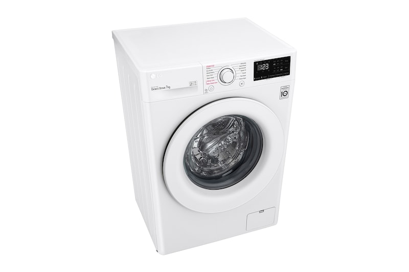 LG Lavatrice slim 7kg AI DD™ | Serie V3 Classe D | 1200 giri, Lavaggio a vapore, Inverter Direct Drive | White, F2WV3S7S3E