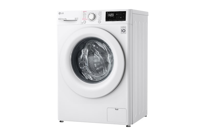 LG Lavatrice slim 7kg AI DD™ | Serie V3 Classe D | 1200 giri, Lavaggio a vapore, Inverter Direct Drive | White, F2WV3S7S3E