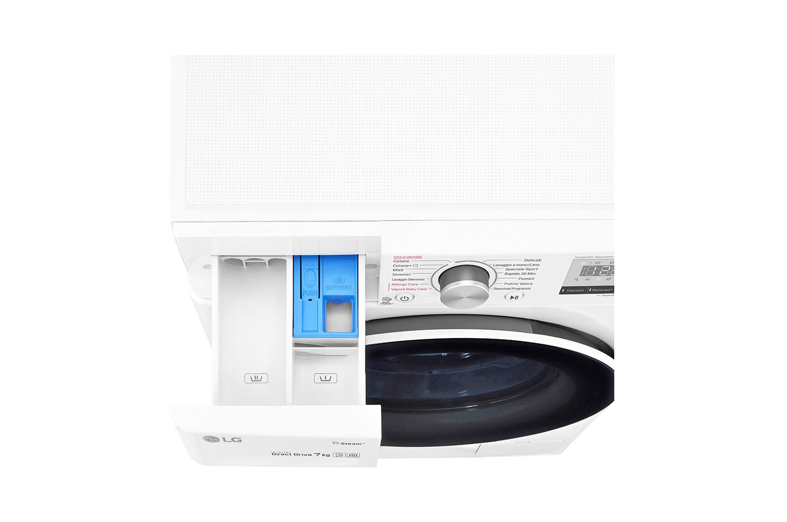 LG Lavatrice slim 7kg AI DD™ | Serie V4 Classe E | 1200 giri, Lavaggio a vapore, Inverter Direct Drive, Wi-Fi | White, F2WV4S7S0E