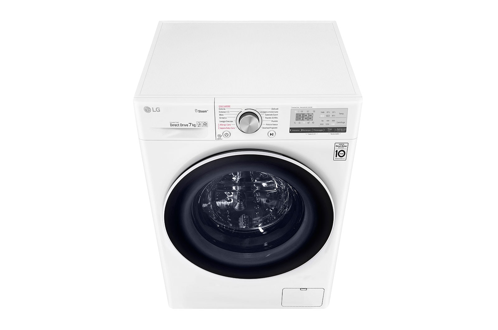 LG Lavatrice slim 7kg AI DD™ | Serie V4 Classe E | 1200 giri, Lavaggio a vapore, Inverter Direct Drive, Wi-Fi | White, F2WV4S7S0E
