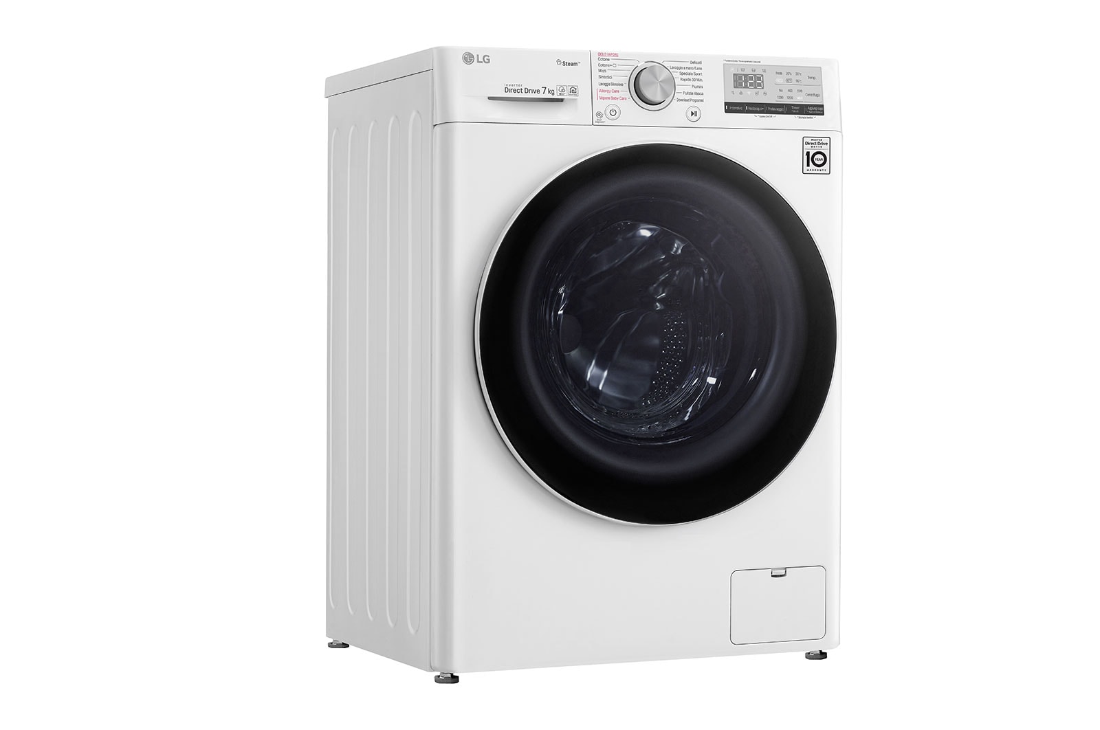 LG Lavatrice slim 7kg AI DD™ | Serie V4 Classe E | 1200 giri, Lavaggio a vapore, Inverter Direct Drive, Wi-Fi | White, F2WV4S7S0E