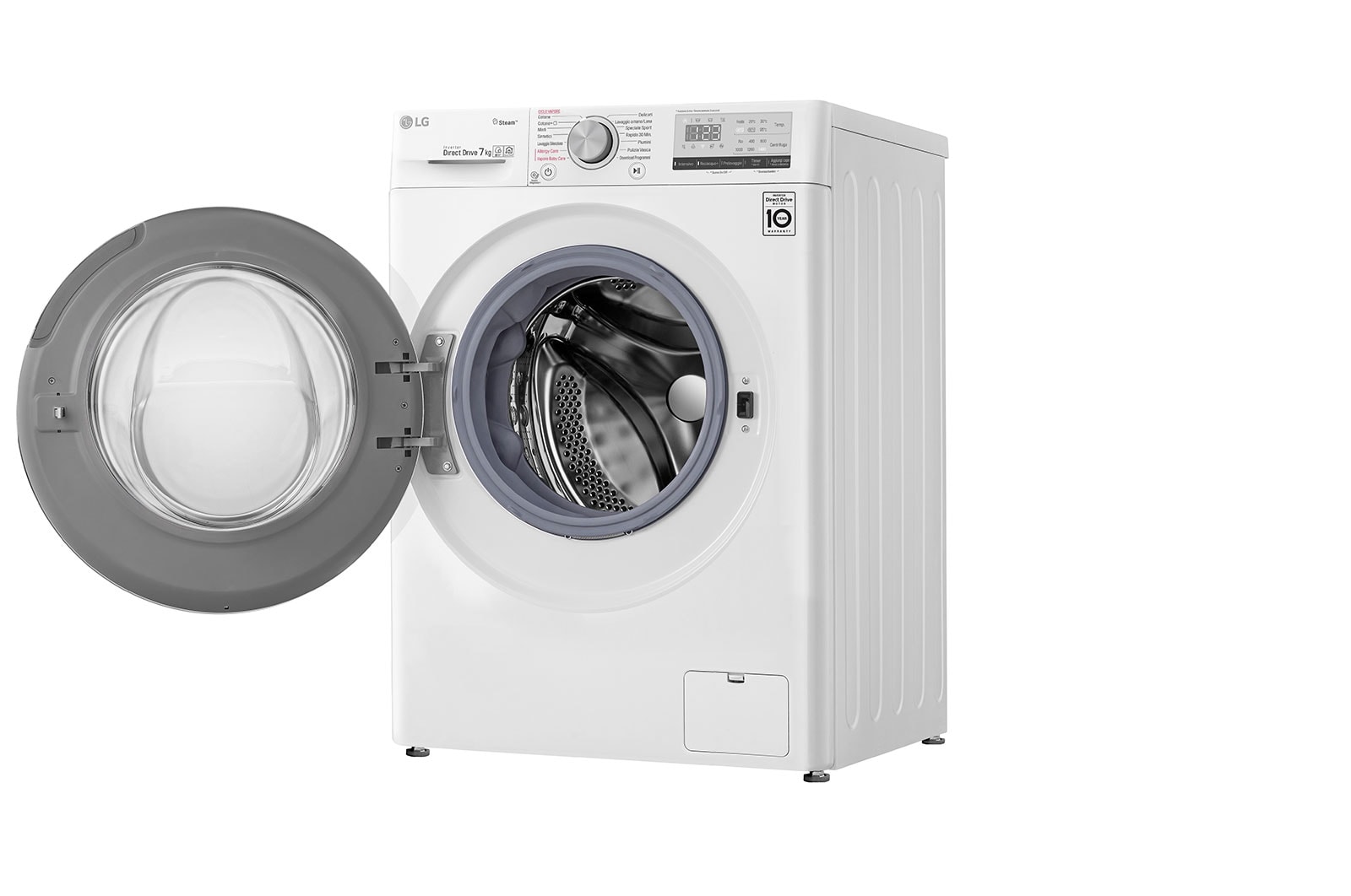 LG Lavatrice slim 7kg AI DD™ | Serie V4 Classe E | 1200 giri, Lavaggio a vapore, Inverter Direct Drive, Wi-Fi | White, F2WV4S7S0E