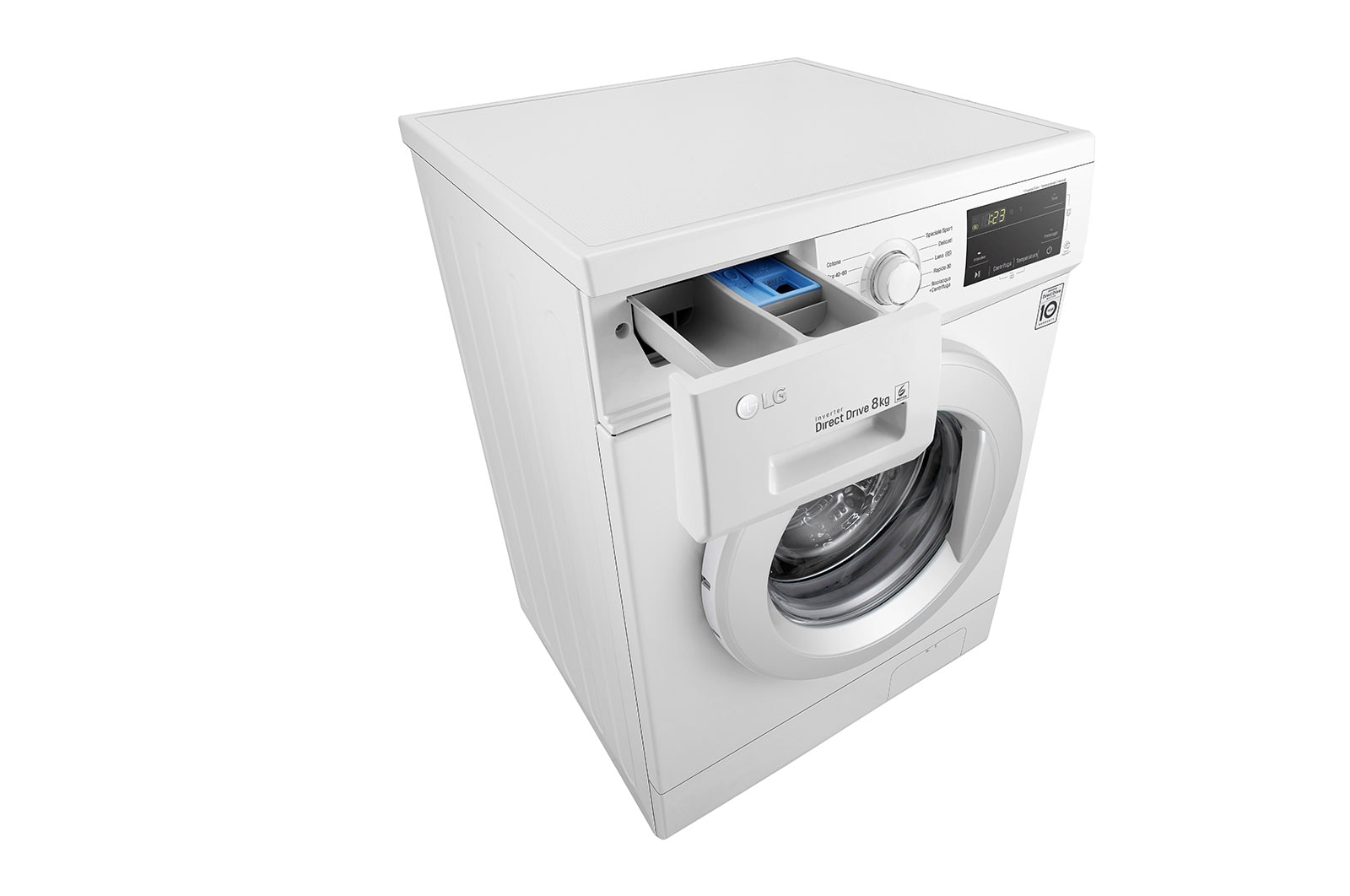 LG Lavatrice 8kg 6 Motion | Serie J3 Classe D | 1400 giri, Inverter Direct Drive, Smart Diagnosis | White, F4J3TN3WE