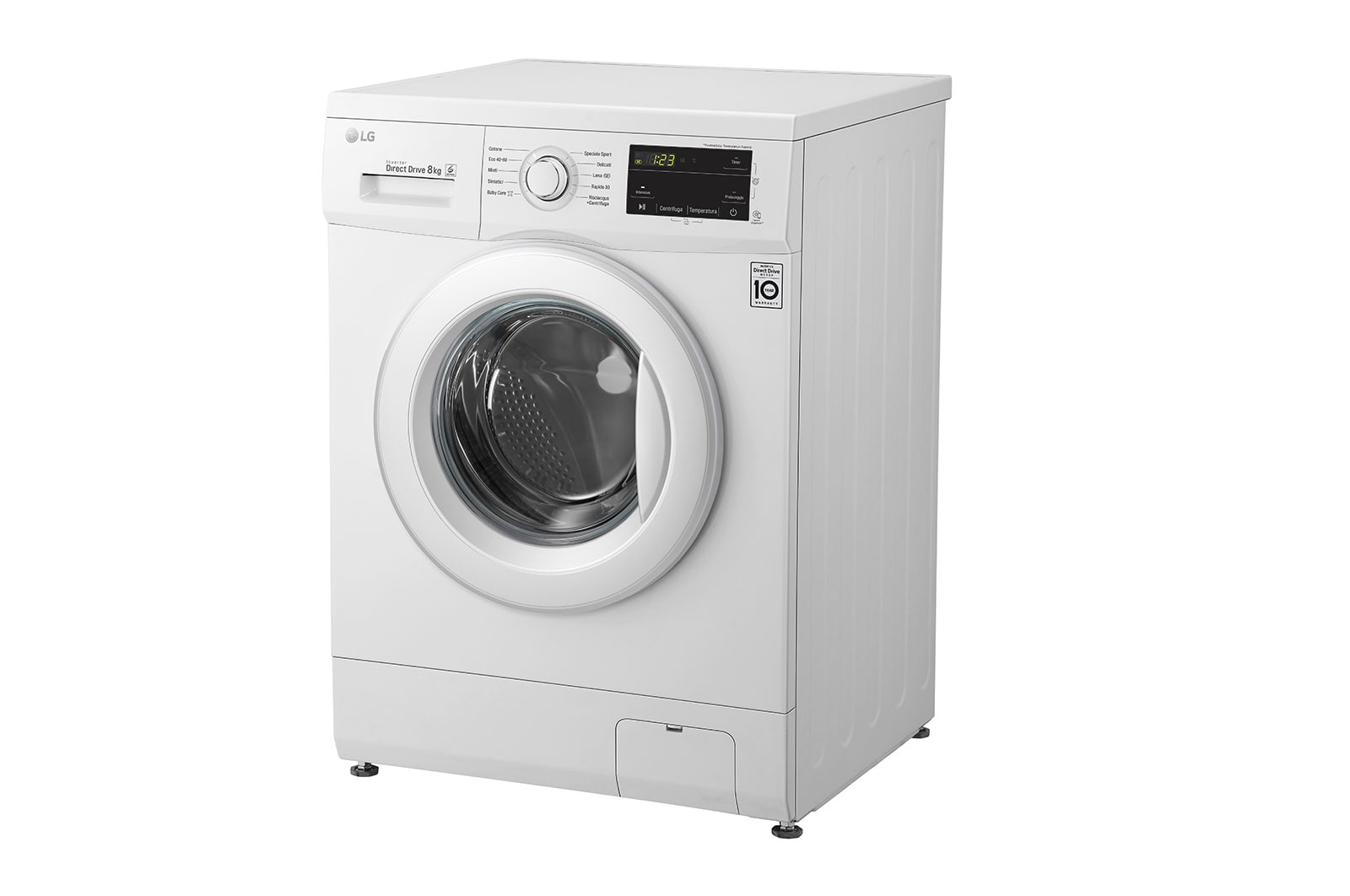LG Lavatrice 8kg 6 Motion | Serie J3 Classe D | 1400 giri, Inverter Direct Drive, Smart Diagnosis | White, F4J3TN3WE