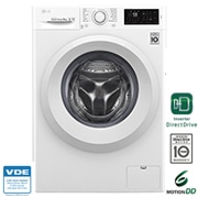 Vista frontale di LG Lavatrice 8 kg Oblò Bianco F4J5TN3W