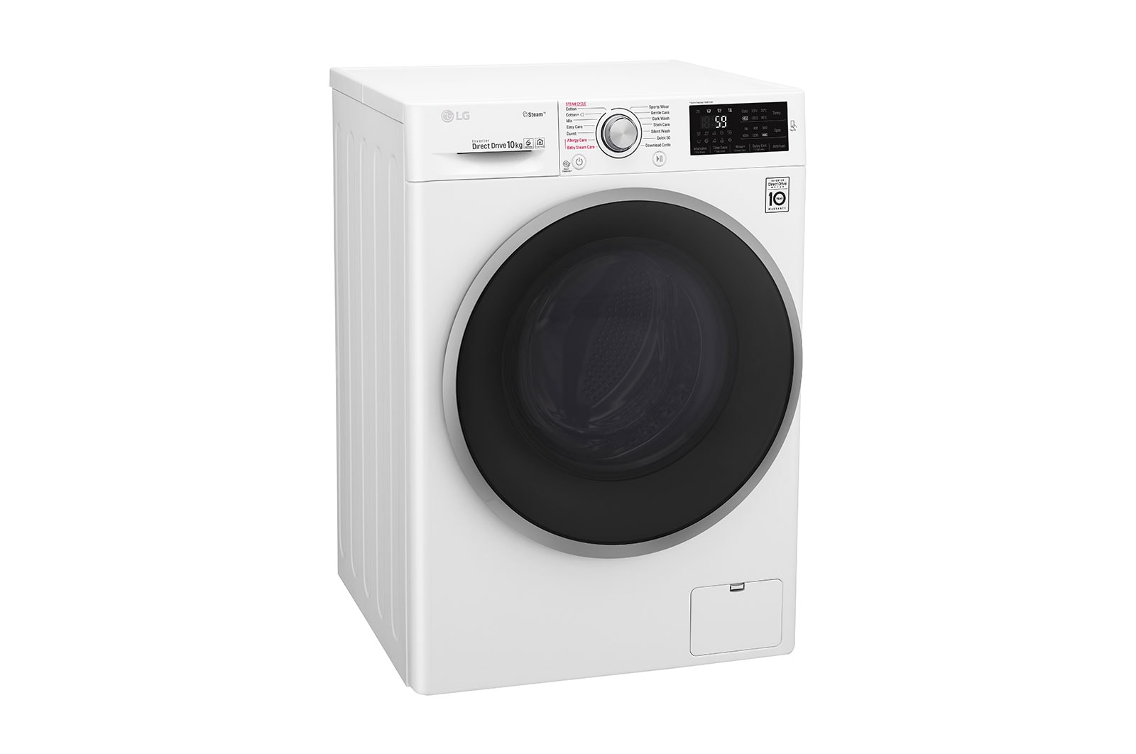 LG Lavatrice 10 kg  Lavaggio a vapore Oblò cromato, F4J6J10KG